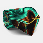 深く曲がったテープはアクアマリンとコーヒーの溝 ネクタイ (ロール)