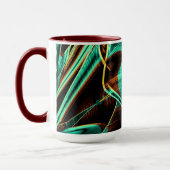 深く曲がったテープはアクアマリンとコーヒーの溝 マグカップ (左)