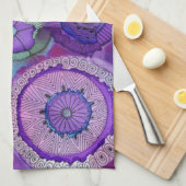 深く紫色の台所タオル キッチンタオル (四つ折り)