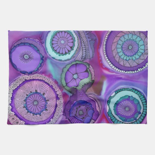 深く紫色の台所タオル キッチンタオル (横)