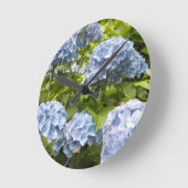 深く青いアジサイ ラウンド壁時計 (傾斜)