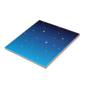 深く青い星明かりの夜空 タイル (側面)