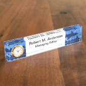 深く青い海の鮫 デスクネームプレート (側面)