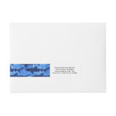 深く青い海の鮫 ラップアラウンド宛名ラベル (正面)