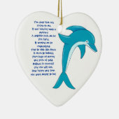 深く青い海は私のイルカのハートpendに伝えました セラミックオーナメント (右)
