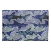 深く青い海パターンの鮫 枕カバー (裏面)