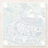 深く青い海|Never停止探検 ガラスコースター (裏面)