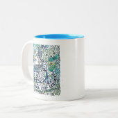 深く青い海|Never停止探検 ツートーンマグカップ (正面左)