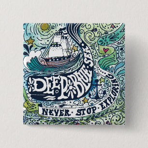 深く青い海 Never停止探検 缶バッジ