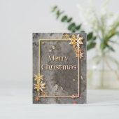 深さと雪の結晶とメリークリスマス ポストカード (スタンド正面)
