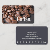 深さのコーヒー豆のシンプルなOswaldのパンチカード ロイヤリティカード (正面/裏面)
