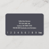 深さのコーヒー豆のシンプルなOswaldのパンチカード ロイヤリティカード (裏面)