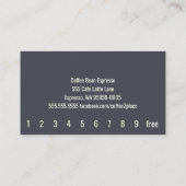 深さのコーヒー豆のシンプルなOswaldのパンチカード ロイヤリティカード (裏面)