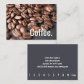 深さのコーヒー豆のシンプルなOswaldのパンチカード ロイヤリティカード (正面/裏面)