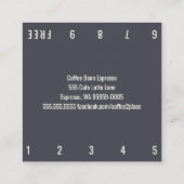 深さのコーヒー豆のシンプルなOswaldのパンチカード ロイヤリティカード (裏面)