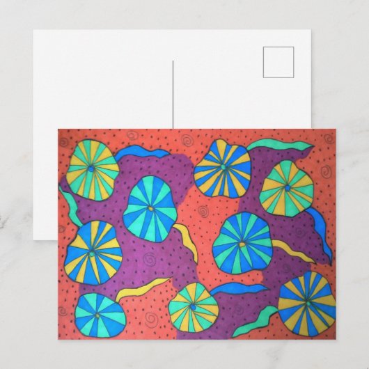 深さの探索カラフル抽象芸術 ポストカード (正面/裏面)