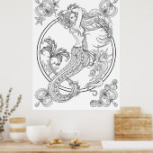 深さ:Sonja A.Sによる大きなDIY大人の着色。 ポスター (キッチン)