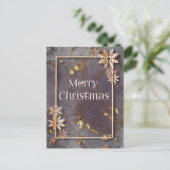 深みと雪の結晶でメリークリスマス ポストカード (スタンド正面)
