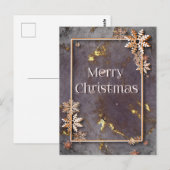 深みと雪の結晶でメリークリスマス ポストカード (正面/裏面)