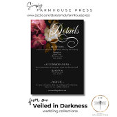 深みのあるムーディなバーガンディ＆クリーム色の芍薬 黒のディテール エンクロージャーカード