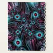 深みへの青とピンクのアブストラクトフラクタルアート名前 プランナー手帳 (裏面)