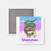 深セン中国ドラゴン旅行ポスター マグネット (正面/裏面)