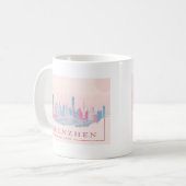 深セン中国未来的スカイラインパステルトラベル コーヒーマグカップ (正面左)