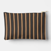深モダンさスタイリッシュのトストストライプド茶色の アクセサリーポーチ (裏面)
