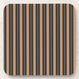 深モダンさスタイリッシュのトストストライプド茶色の コースター