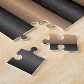 深モダンさスタイリッシュのトストストライプド茶色の ジグソーパズル (側面)