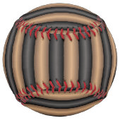 深モダンさスタイリッシュのトストストライプド茶色の ソフトボール (裏面)