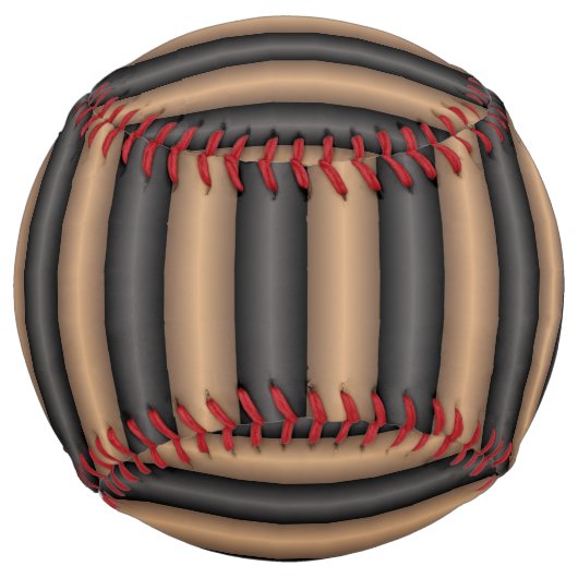 深モダンさスタイリッシュのトストストライプド茶色の ソフトボール (正面)