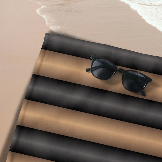 深モダンさスタイリッシュのトストストライプド茶色の ビーチタオル