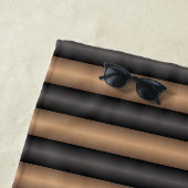 深モダンさスタイリッシュのトストストライプド茶色の ビーチタオル (インサイチュ)