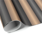 深モダンさスタイリッシュのトストストライプド茶色の ラッピングペーパー (ロールコーナー)