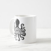 深刻すぎるタコのイラストが面白いハードワーカーグッズ コーヒーマグカップ (正面左)