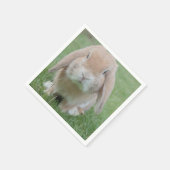 深刻なバニー写真 スタンダードカクテルナプキン (角)