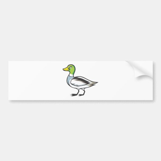深刻なマガモのアヒルの鳥 バンパーステッカー (正面)