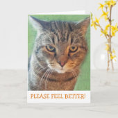 深刻な子猫Get Well Card カード (黄色い花)