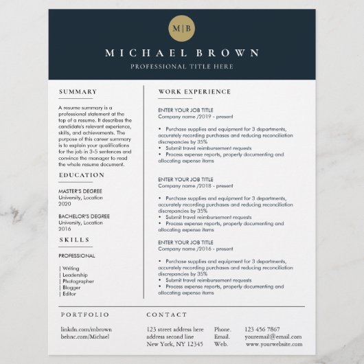 深刻な履歴書テンプレートシンプル澄ん (正面)