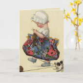 "深刻な編機械"の挨拶状 カード (黄色い花)