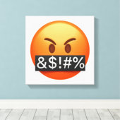 深刻な顔口を覆う記号 – Emoji キャンバスプリント (インサイチュ (ウッドフロア))