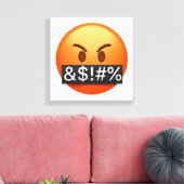深刻な顔口を覆う記号 – Emoji キャンバスプリント (インサイチュ (リビング))