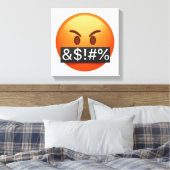 深刻な顔口を覆う記号 – Emoji キャンバスプリント (インサイチュ (寝室))