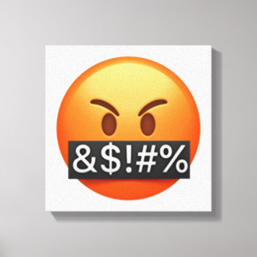 深刻な顔口を覆う記号 – Emoji キャンバスプリント (正面)