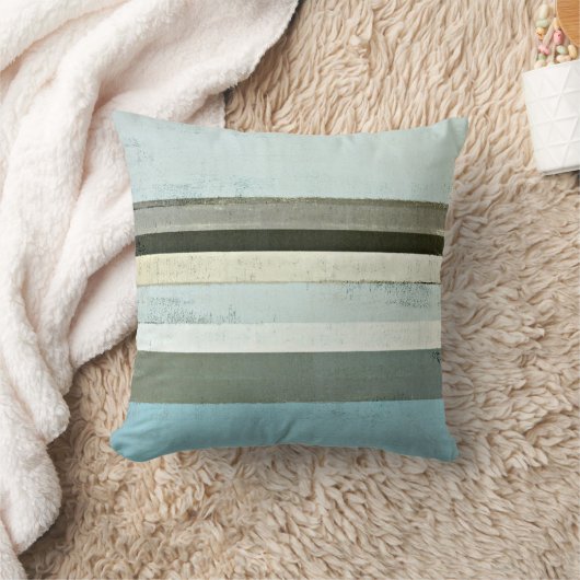 「深刻な」青および灰色の抽象美術の枕 クッション (ブランケット)