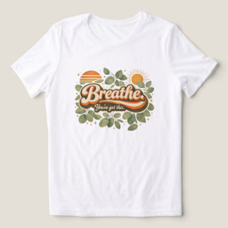 深呼吸 大丈夫 レトロ自然デザイン トライブレンドＴシャツ