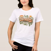 深呼吸 大丈夫 レトロ自然デザイン トライブレンドTシャツ (正面)