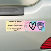 深呼吸Heavy Calm Looks Good Peaceデザイン バンパーステッカー (車上)