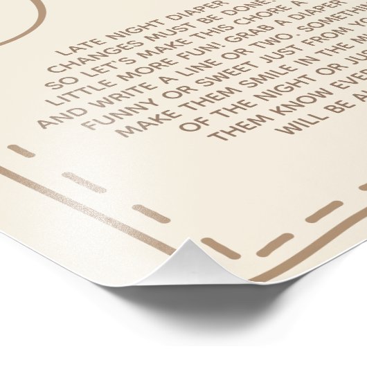 深夜おむつには赤ちゃんシャワーのサインが付いている フォトプリント            (角)